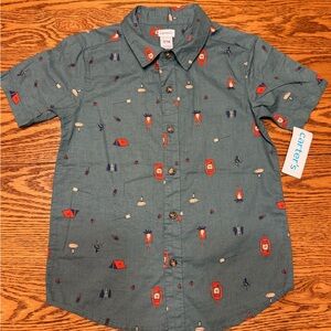 Carter's Kids Button-Up Shirt with Camp Print